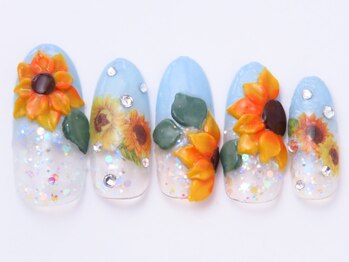 ネイリックス アヴェニール(NAILX avenir)/3D+シール ひまわりアート