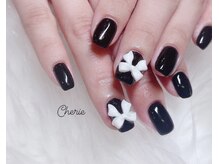 シェリエ(Cherie)/白黒リボンネイル