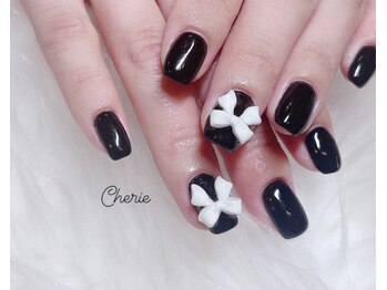 シェリエ(Cherie)/白黒リボンネイル