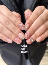 ネコ(Neko)/チェックネイル　ガーリー