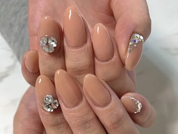 Vカットストーンアートネイル