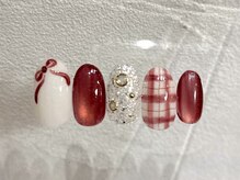 ヘアーデザイン ジュモク(Jumoku)/【定額】ワインレッドチェック柄