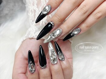 ポニー(PONY)/長さだし10本+ジェルフルアート