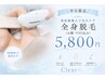 【平日限定】毛穴ケア◇全身脱毛（お顔・VIO込み）＋美容液導入 5,800円