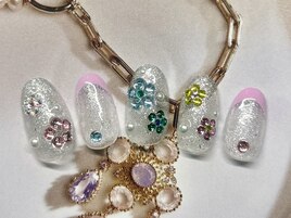 フラワーストーンネイル♪
