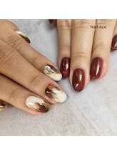 ネイルエース(Nail Ace)/カフェオレネイル＆ボルドー