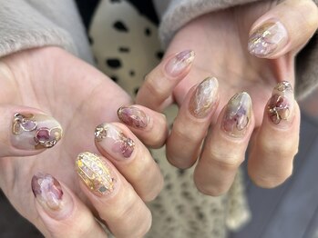 ネイルアルケー(Nail ARCHE)/ニュアンスフラワーネイル