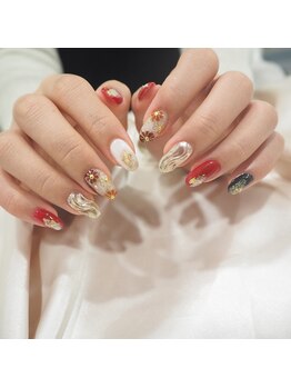 ラビーネイルズ 小倉魚町(Lovvy nails)/成人式ネイル♪*振袖に合わせて