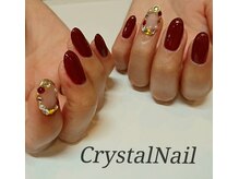 クリスタルネイル イオンモール広島府中店(CRYSTAL NAIL)/ストーンネイル×ボルドー