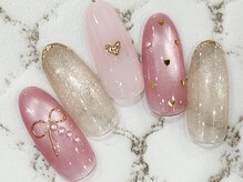 チェリーズネイル(Cherrys Nail)/マグネット リボン ハートネイル