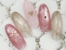 マグネット リボン ハートネイル