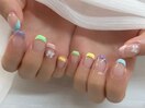 カラフルフレンチ×リボン