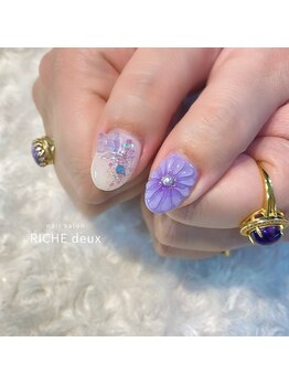 リッシュ ドゥ(RICHE deux)/ちょうちょネイルで春ネイル♪
