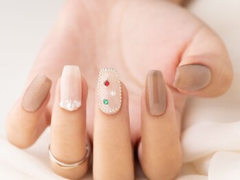 ヴァンネイル(VINGT NAIL nail&eye beauty)/シンプルクリスマスネイル