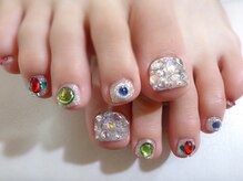 アミュリー ネイル アトリエ(Amury nail atelier)/ビジュー★フットジェルネイル♪