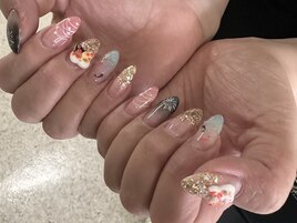 夏祭り浴衣デート用ネイル