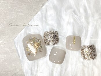 【フット】ベージュニュアンス