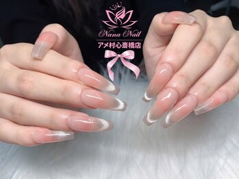 ナナネイル アメ村心斎橋店(NaNa Nail)の写真/【カラー・パーツが豊富＊】ワンカラー/ガラスフレンチ/グラデーション…シンプル＆可愛い指先に導きます☆