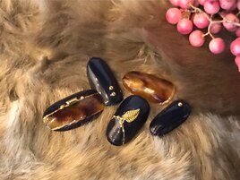 べっ甲×ネイビー