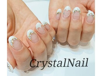 クリスタルネイル イオンモール広島府中店(CRYSTAL NAIL)/フレンチ×ホワイト