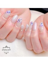 ピオニーネイル(peony nail)/ドライフラワー　パープル
