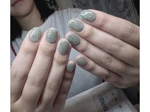 ヘブン ネイル 鶯谷(HEAVEN Nail)/グレイッシュグリッター