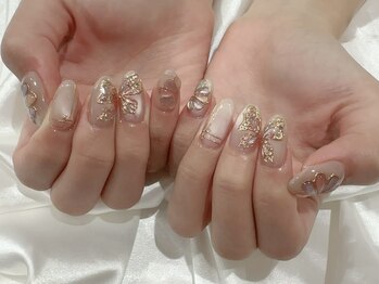 ネイル スパ ココプラス(Nail spa Cocoplus)/大人マグ×ゴールドラインアート