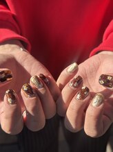 テントヘアー(tent hair)/お花柄ニュアンスアート