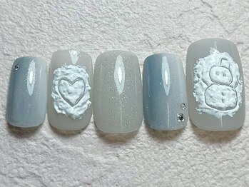 ネイルビート(NAIL BEAT)/雪だるまネイル