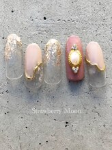 サロンストロベリームーン(Salon Strawberry Moon)/ビジューネイル