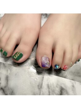 左右非対称フットネイル♪