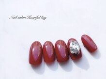 ネイルサロン ハートフルキー(Heartful key)/ビジューネイル¥8000