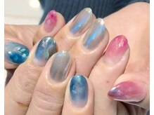 キャディーネイルズ(Caddy' Nails)/ハーフミラーニュアンスネイル　