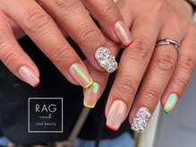 ラグ ネイル(RAG nail)/細フレンチ/ミラー