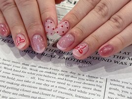 ハート×うねうねリボンネイル