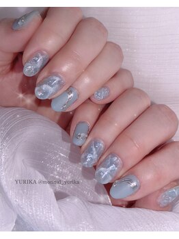 モナールアンド(MONNAL&)/ブルー大理石ネイル