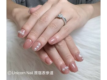 ユニコーンネイル 原宿表参道(unicorn nail)/ワンカラー+人気パ-ツ2個