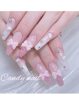 キャンディーネイル(candy nail)の写真/【チップ長さだし】で叶える持ち込みデザイン♪*カラー&SNSパーツ大量！やり放題◆ワンホン韓国ネイルOK