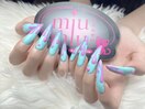 水色ネイル