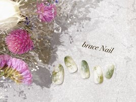 カーキ×マーブル