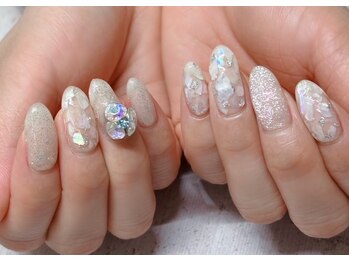 ネイルアンドアイラッシュスタジオ シュシュ(chouchou)/涼やかシェルネイル
