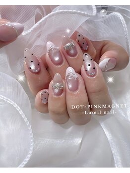 ルミール ネイル(Lumil nail)/マグネット×ドットネイル