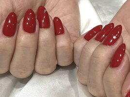 赤ワンカラーネイル