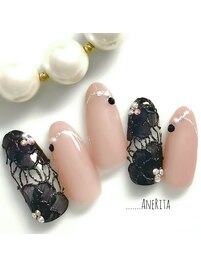 セクシー★ブラックレースネイル