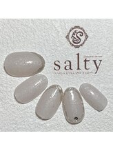 ネイルアンドアイラッシュサロン ソルティ 寺田町(salty)/ミラーフレンチネイル