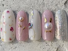 フリークネイル(FREAK Nail)/干支うさぎフラワーラメ ¥12000