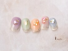 アイネイルズ 横浜EAST店(I-nails)/パステルシェルフラワー塗りかけ