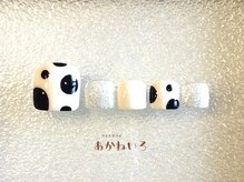 ネイルサロン あかねいろ/秋冬フット　ドットネイル