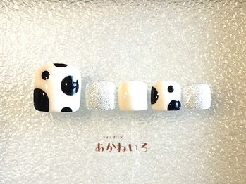 ネイルサロン あかねいろ/秋冬フット　ドットネイル