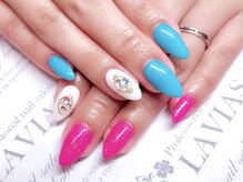 プロフェッショナル ネイルサロン ラヴィアス(LAVIAS)/【ジェル】ワンカラ＋アート２本